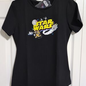 Loungefly Stitch Shoppe  Disney Star Wars Black Kids T-Shirt  Slim Large